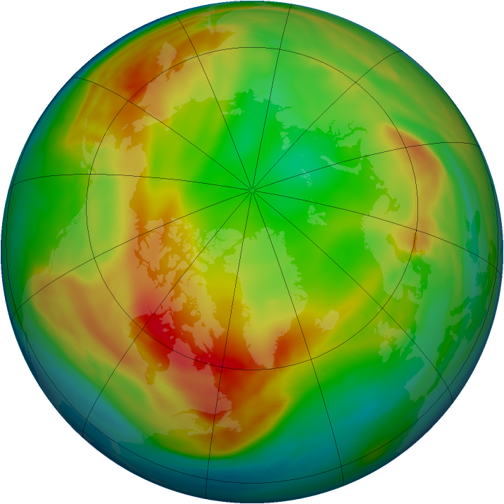 Arctic ozone map for 11 January 2007